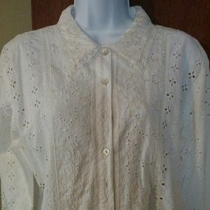 White eyelet blouse